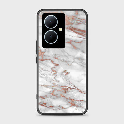 Vivo Y78 Plus 5G Cover - White Marble Series 2 - HQ Ultra Shine Premium Infinity Glass Soft Silicon Borders Case