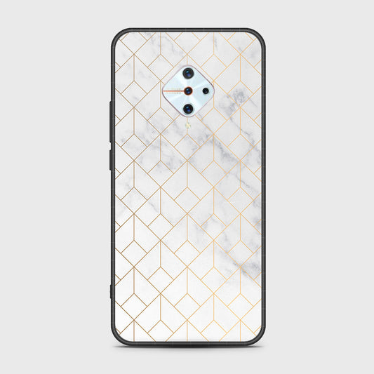 Vivo Y9s Cover- White Marble Series 2 - HQ Ultra Shine Premium Infinity Glass Soft Silicon Borders Case