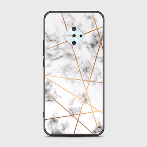 Vivo Y9s Cover- White Marble Series 2 - HQ Ultra Shine Premium Infinity Glass Soft Silicon Borders Case