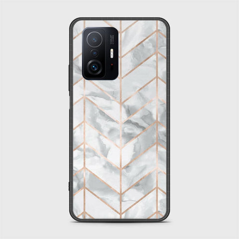 Xiaomi 11T Cover- White Marble Series 2 - HQ Ultra Shine Premium Infinity Glass Soft Silicon Borders Case