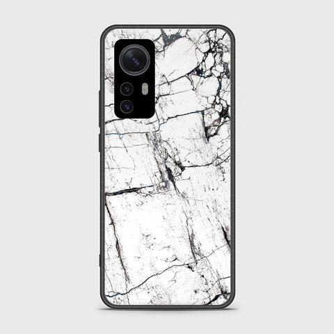 Xiaomi 12X Cover- White Marble Series 2 - HQ Ultra Shine Premium Infinity Glass Soft Silicon Borders Case