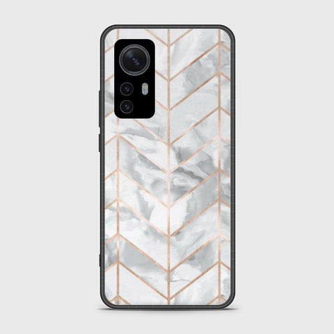 Xiaomi 12 Pro Cover- White Marble Series 2 - HQ Ultra Shine Premium Infinity Glass Soft Silicon Borders Case