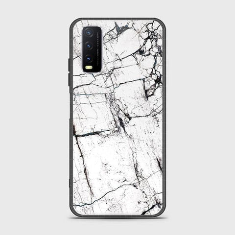 Vivo Y11s Cover - White Marble Series 2 - HQ Ultra Shine Premium Infinity Glass Soft Silicon Borders Case