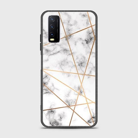 Vivo Y20T Cover - White Marble Series 2 - HQ Ultra Shine Premium Infinity Glass Soft Silicon Borders Case