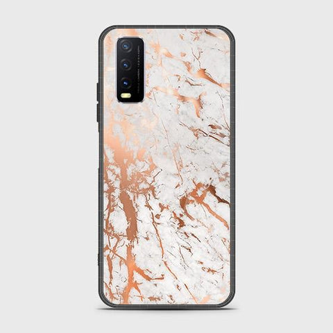 Vivo Y20T Cover - White Marble Series 2 - HQ Ultra Shine Premium Infinity Glass Soft Silicon Borders Case