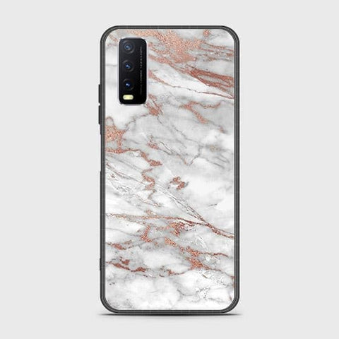 Vivo Y12a Cover - White Marble Series 2 - HQ Ultra Shine Premium Infinity Glass Soft Silicon Borders Case