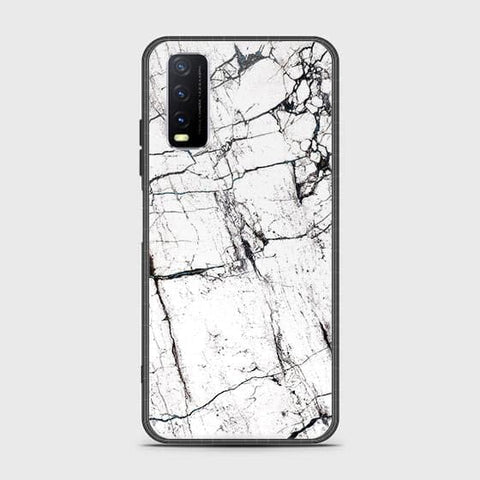 Vivo Y20s Cover - White Marble Series 2 - HQ Ultra Shine Premium Infinity Glass Soft Silicon Borders Case