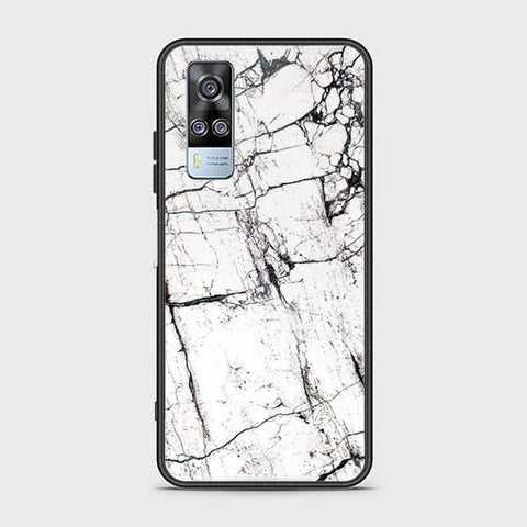 Vivo Y53s 4G Cover - White Marble Series 2 - HQ Ultra Shine Premium Infinity Glass Soft Silicon Borders Case