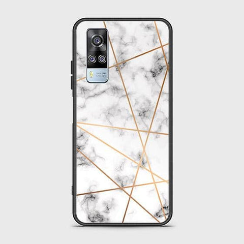 Vivo Y53s 4G Cover - White Marble Series 2 - HQ Ultra Shine Premium Infinity Glass Soft Silicon Borders Case