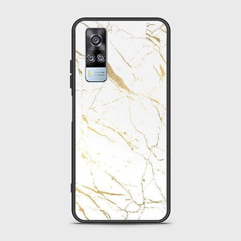 Vivo Y53s 4G Cover - White Marble Series 2 - HQ Ultra Shine Premium Infinity Glass Soft Silicon Borders Case