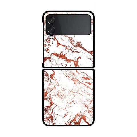 Samsung Galaxy Z Flip 4 5G Cover- White Marble Series 2 - HQ Premium Shine Durable Shatterproof Case - Soft Silicon Borders