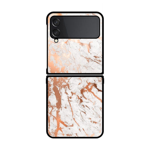 Samsung Galaxy Z Flip 4 5G Cover- White Marble Series 2 - HQ Premium Shine Durable Shatterproof Case - Soft Silicon Borders