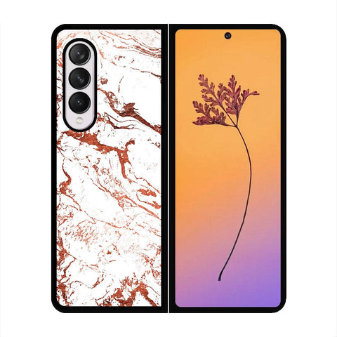 Samsung Galaxy Z Fold 4 5G Cover - White Marble Series 2 - HQ Premium Shine Durable Shatterproof Case - Soft Silicon Borders