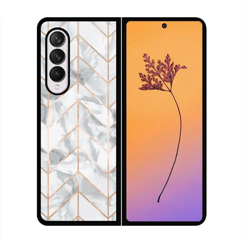 Samsung Galaxy Z Fold 4 5G Cover - White Marble Series 2 - HQ Premium Shine Durable Shatterproof Case - Soft Silicon Borders