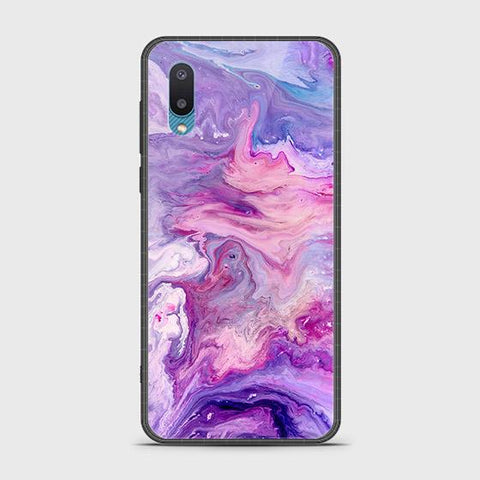 Samsung Galaxy A02 Cover - Colorful Marble Series - HQ Ultra Shine Premium Infinity Glass Soft Silicon Borders Case