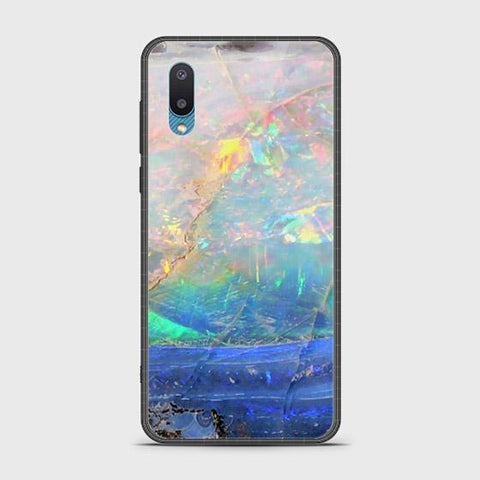 Samsung Galaxy A02 Cover - Colorful Marble Series - HQ Ultra Shine Premium Infinity Glass Soft Silicon Borders Case