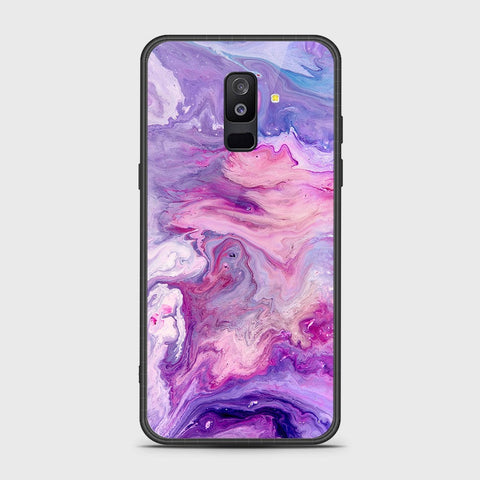 Samsung Galaxy A6 Plus 2018 Cover- Colorful Marble Series - HQ Ultra Shine Premium Infinity Glass Soft Silicon Borders Case