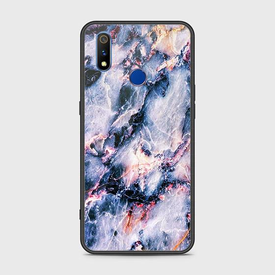 Realme 3i Cover - Colorful Marble Series - HQ Ultra Shine Premium Infinity Glass Soft Silicon Borders Case