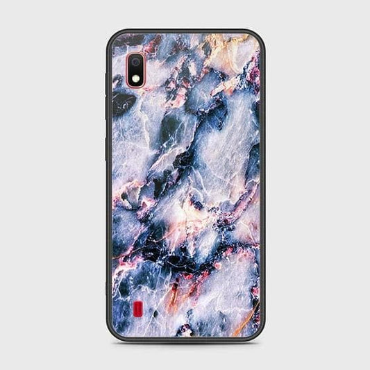 Samsung Galaxy A10 Cover - Colorful Marble Series - HQ Ultra Shine Premium Infinity Glass Soft Silicon Borders Case