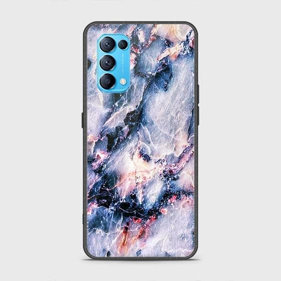 Oppo Reno 5 4G Cover - Colorful Marble Series - HQ Ultra Shine Premium Infinity Glass Soft Silicon Borders Case