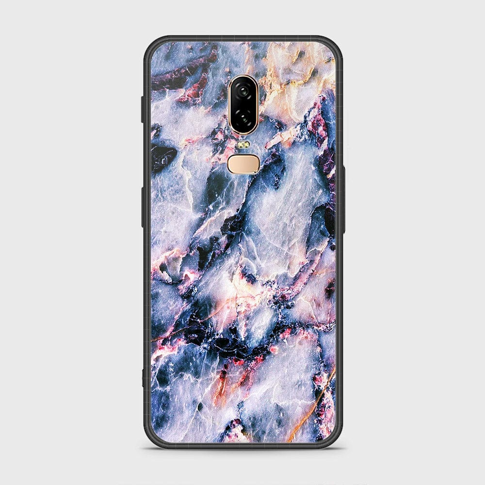 OnePlus 6 Cover- Colorful Marble Series - HQ Ultra Shine Premium Infinity Glass Soft Silicon Borders Case