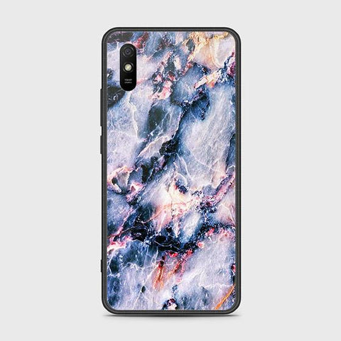 Xiaomi Redmi 9A Cover - Colorful Marble Series - HQ Ultra Shine Premium Infinity Glass Soft Silicon Borders Case