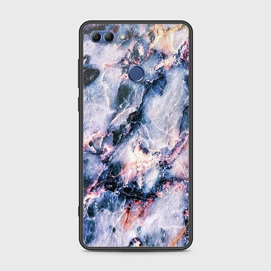 Huawei Y9 2018 Cover - Colorful Marble Series - HQ Ultra Shine Premium Infinity Glass Soft Silicon Borders Case