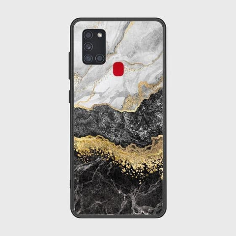 Samsung Galaxy A21s Cover - Colorful Marble Series - HQ Ultra Shine Premium Infinity Glass Soft Silicon Borders Case