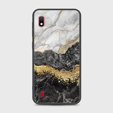 Samsung Galaxy A10 Cover - Colorful Marble Series - HQ Ultra Shine Premium Infinity Glass Soft Silicon Borders Case