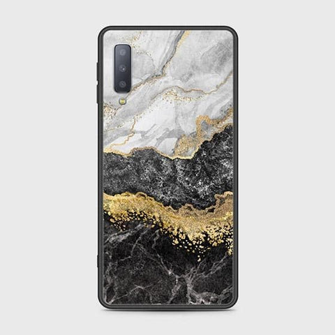 Samsung Galaxy A7 2018 Cover - Colorful Marble Series - HQ Ultra Shine Premium Infinity Glass Soft Silicon Borders Case