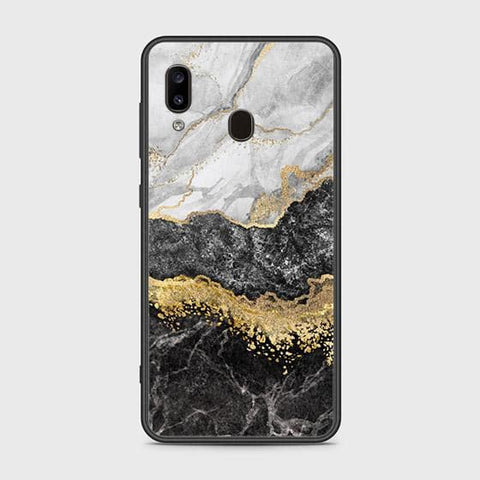 Samsung Galaxy A20 Cover - Colorful Marble Series - HQ Ultra Shine Premium Infinity Glass Soft Silicon Borders Case