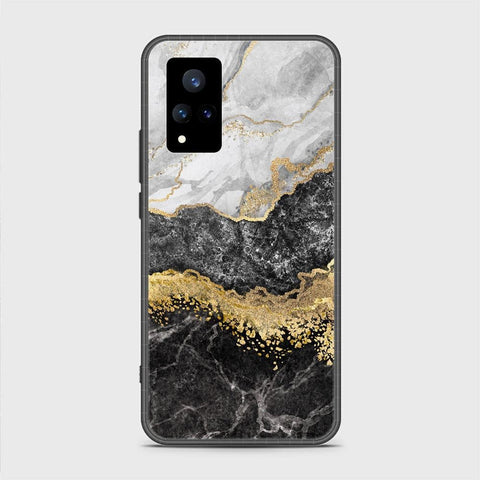 Vivo V21 Cover - Colorful Marble Series - HQ Ultra Shine Premium Infinity Glass Soft Silicon Borders Case