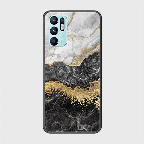 Oppo Reno 6 Cover - Colorful Marble Series - HQ Ultra Shine Premium Infinity Glass Soft Silicon Borders Case