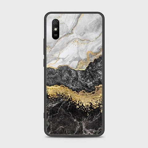 Xiaomi Redmi 9A Cover - Colorful Marble Series - HQ Ultra Shine Premium Infinity Glass Soft Silicon Borders Case