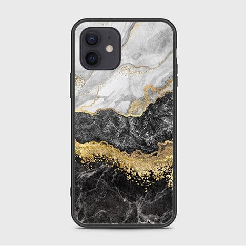 iPhone 12 Cover - Colorful Marble Series - HQ Ultra Shine Premium Infinity Glass Soft Silicon Borders Case