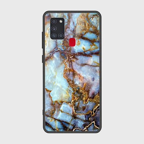 Samsung Galaxy A21s Cover - Colorful Marble Series - HQ Ultra Shine Premium Infinity Glass Soft Silicon Borders Case