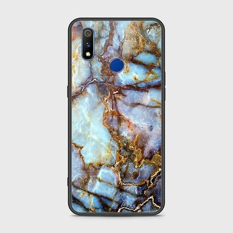 Realme 3i Cover - Colorful Marble Series - HQ Ultra Shine Premium Infinity Glass Soft Silicon Borders Case