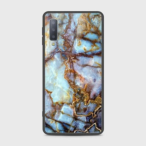 Samsung Galaxy A7 2018 Cover - Colorful Marble Series - HQ Ultra Shine Premium Infinity Glass Soft Silicon Borders Case