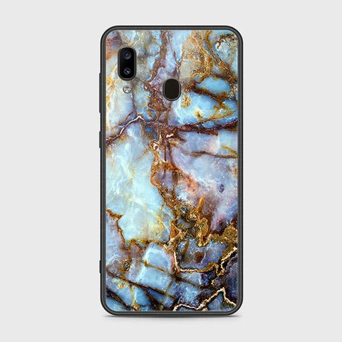 Samsung Galaxy A20 Cover - Colorful Marble Series - HQ Ultra Shine Premium Infinity Glass Soft Silicon Borders Case