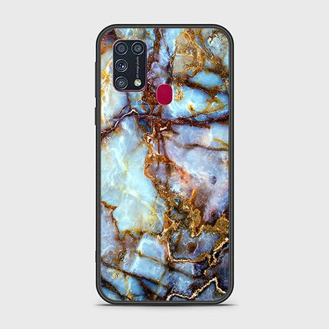 Samsung Galaxy M31 Cover - Colorful Marble Series - HQ Ultra Shine Premium Infinity Glass Soft Silicon Borders Case