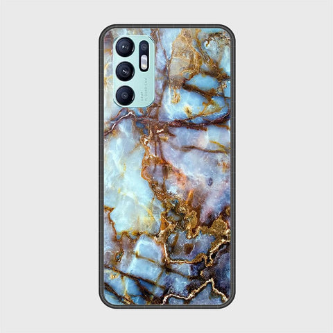 Oppo Reno 6 Cover - Colorful Marble Series - HQ Ultra Shine Premium Infinity Glass Soft Silicon Borders Case