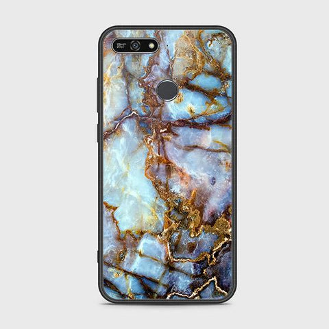 Huawei Y6 Prime 2018 Cover - Colorful Marble Series - HQ Ultra Shine Premium Infinity Glass Soft Silicon Borders Case