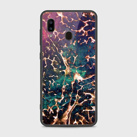 Samsung Galaxy A30 Cover - Colorful Marble Series - HQ Ultra Shine Premium Infinity Glass Soft Silicon Borders Case