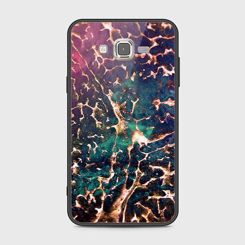 Samsung Galaxy J7 2015 Cover - Colorful Marble Series - HQ Ultra Shine Premium Infinity Glass Soft Silicon Borders Case