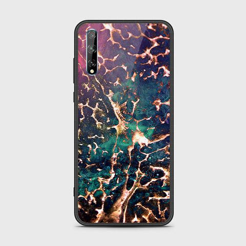 Huawei Y8p Cover - Colorful Marble Series - HQ Ultra Shine Premium Infinity Glass Soft Silicon Borders Case