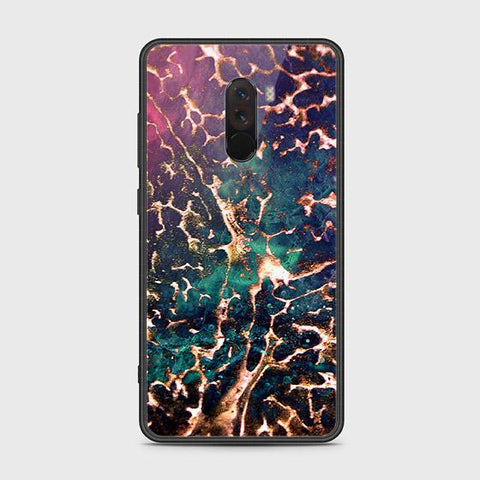 Xiaomi Pocophone F1 Cover - Colorful Marble Series - HQ Ultra Shine Premium Infinity Glass Soft Silicon Borders Case