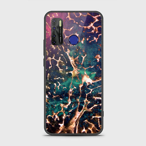 Infinix Hot 9 Pro Cover- Colorful Marble Series - HQ Ultra Shine Premium Infinity Glass Soft Silicon Borders Case