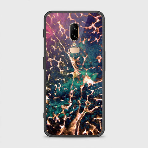 OnePlus 6 Cover- Colorful Marble Series - HQ Ultra Shine Premium Infinity Glass Soft Silicon Borders Case