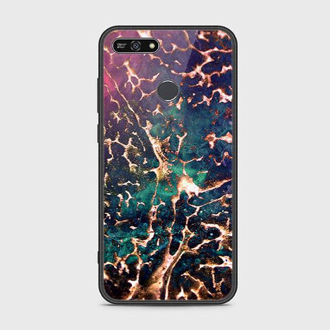 Huawei Y6 Prime 2018 Cover - Colorful Marble Series - HQ Ultra Shine Premium Infinity Glass Soft Silicon Borders Case