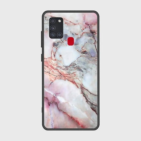 Samsung Galaxy A21s Cover - Colorful Marble Series - HQ Ultra Shine Premium Infinity Glass Soft Silicon Borders Case